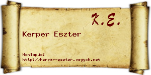 Kerper Eszter névjegykártya